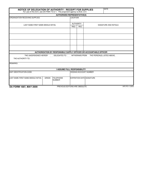 2009 Form Da 1687 Fill Online Printable Fillable Blank Pdffiller