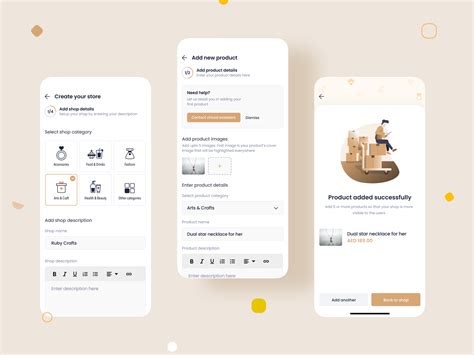 Create Store And Add Products Marketplace Uiux Mobile Design By