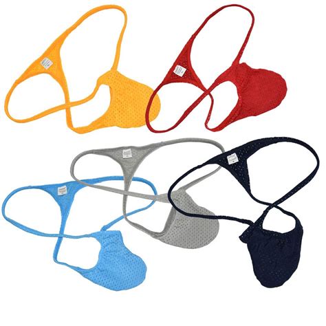 Buy Jaxfstk Mens Breath Holes Micro Thong Sexy Mini Bikini Underwear