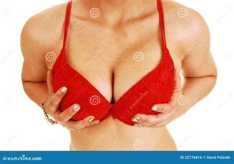 Holding Her Breasts Stock Photo Image Of Caucasian Pretty