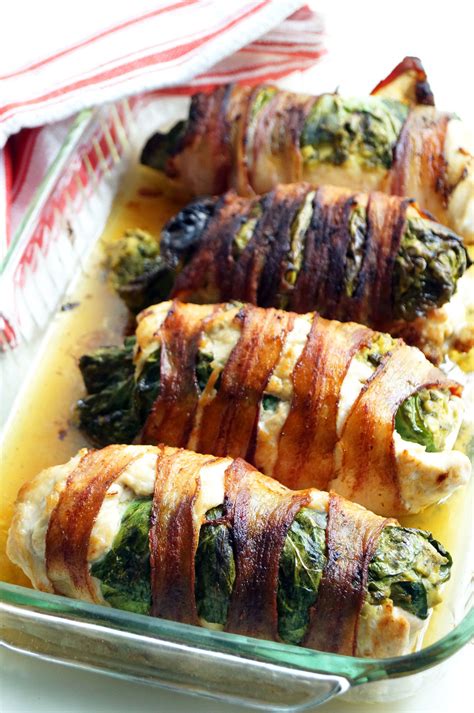 Add minced garlic and sauté until garlic begins to brown. Bacon-Wrapped Chicken Stuffed with Guacamole and Greens ...