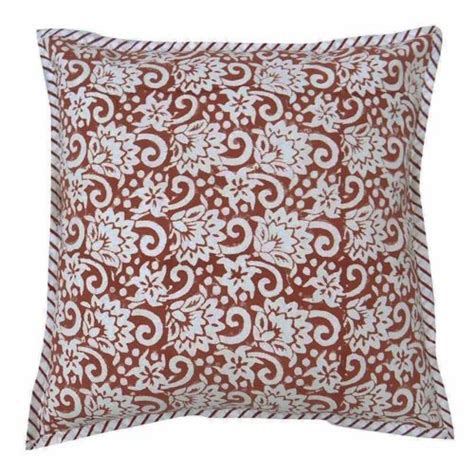 100 cotton hand block print floral canvas cushion cover size 16 x16 at rs 150 piece in jaipur