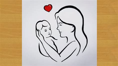 How To Draw Mother And Baby Cute Beautiful Love Drawing Gali Gali Art
