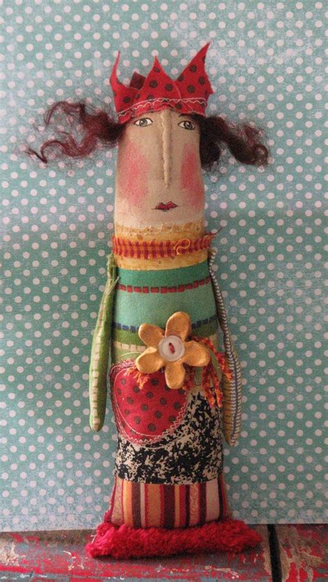 Vintage Mixed Media Folk Art Doll Whimsicalhomespun Ladies