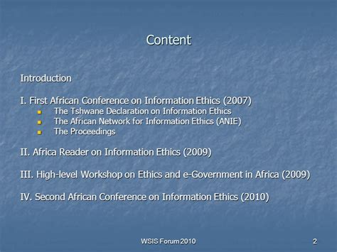 Information Ethics In Africa Past Present And Future Activities