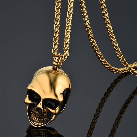 Skeleton And Skull Necklaces Pendants Mens Gothic Punk Male