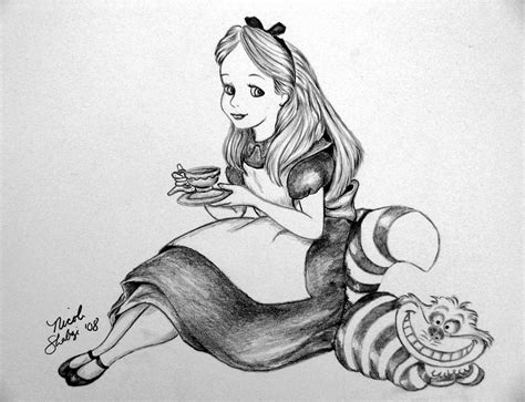 Alice In Wonderland Cartoon Drawing Photo 30589688 Fanpop