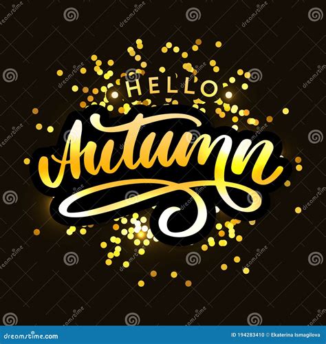 Hello Autumn Goodbye Summer The Trend Calligraphy Vector
