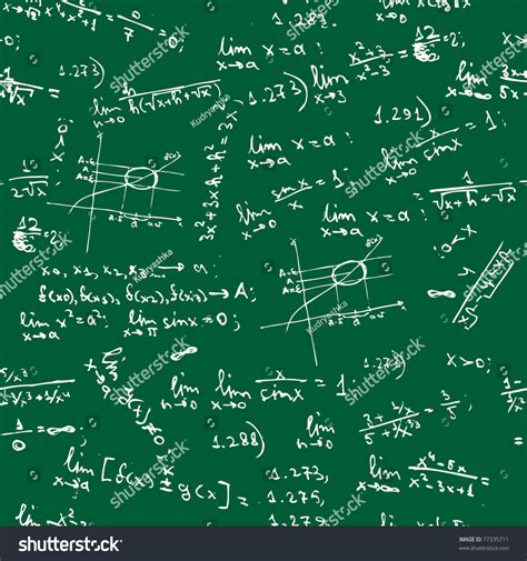 Seamless Background Math Formulas On Blackboard Stock Vector 77335711