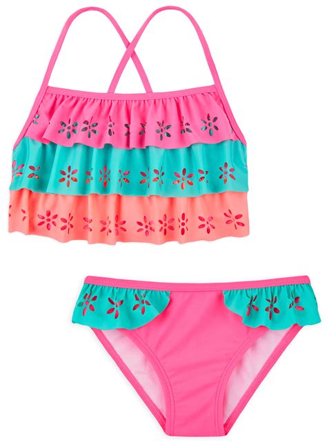 Girls Bikini 2 Piece Swim Set Frill Swimsuit Swimming Costume New Age 2