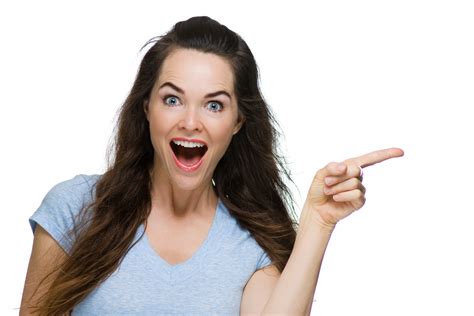 Happy Surprised Woman Pointing Scl Mortgage