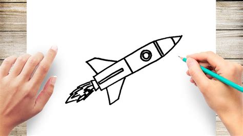 How To Draw A Rocket Step By Step For Beginner Youtube