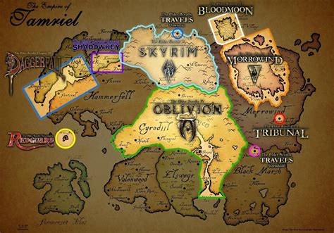 Awesome Map Of Tamriel Showing Where Each Game Took Place Original