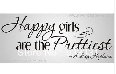 5pcslot Happy Girls Are The Prettiest Vinyl Word Quote Wall Decal