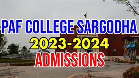 Paf College Sargodha Admission 2023 Youtube