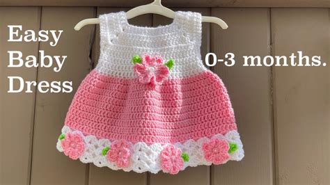 How To Crochet A Baby Dress 0 3 Months🌺🌹easy Baby Dress 🌸🌻🪷 Youtube