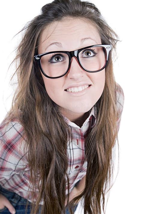 Cute Brunette Teenage Geek Stock Photo Image Of Girl 10923196