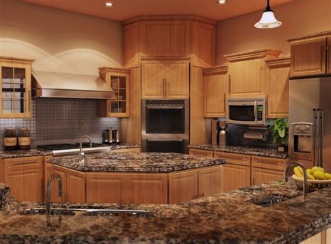 Items that are stored in a sliding cupboard or drawer. Kitchen : Quartz Countertops With Oak Cabinets Quartz ...