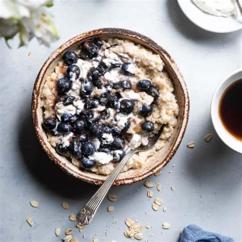 Blueberry Oatmeal With Cheesecake Swirl Food Faith Fitness