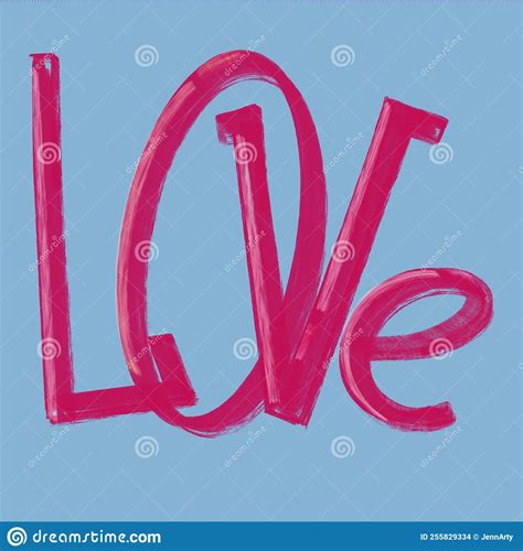 Love Inscription Letters Freehand Drawing Illustration Stock
