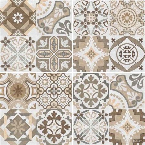 Patchwork Porcelain Deco Tile Beige 9x9 Moroccan Design Tile