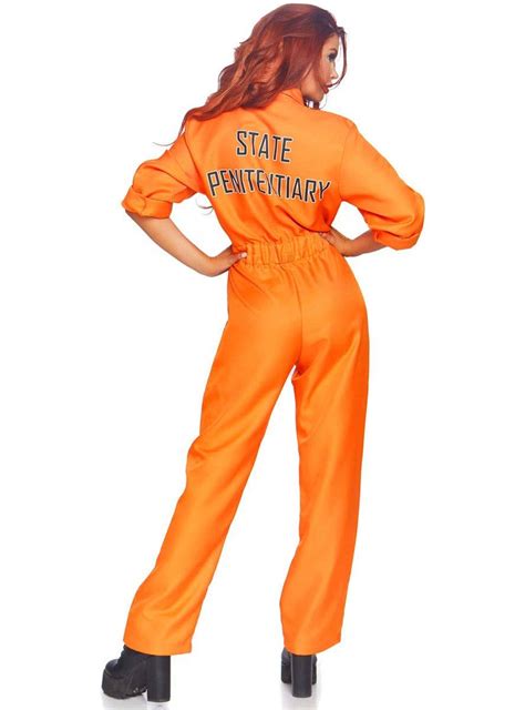 Womens Orange Prisoner Costume Jumpsuit Womens Inmate Costume