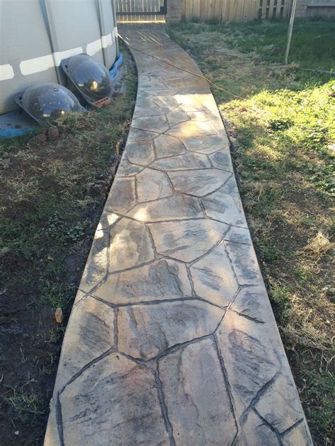 Stamped Stained Concrete Sidewalk Stained Concrete Sidewalk The