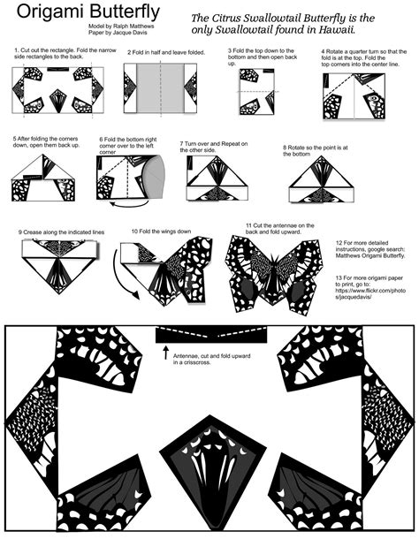 Origami Butterfly Instructions Printable
