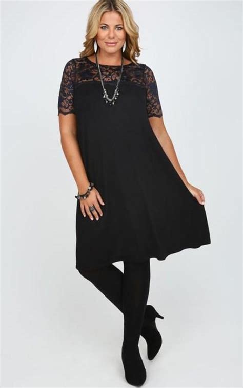 Black Swing Dress Plus Size Pluslook Eu Collection