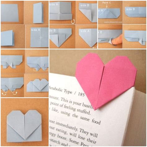 Origami How To Make Paper Heart Bookmark Simple And Easy Paper Craft