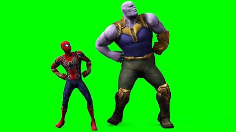 Spiderman And Thanos Dancing Green Screen Youtube