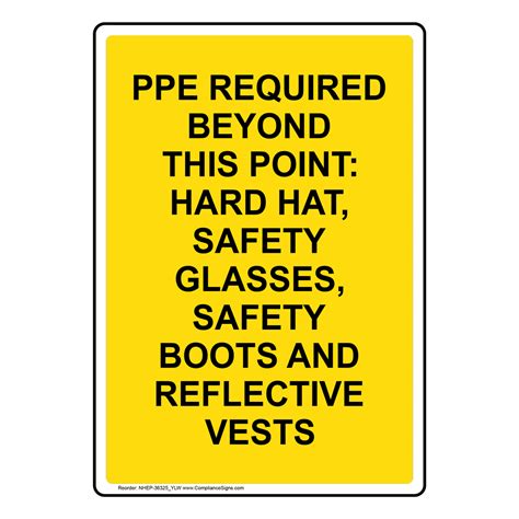 Ppe Required Beyond This Point Hard Hat Sign Nhe 36325ylw