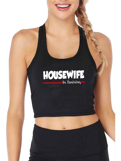 Housewife In Training Design Sexy Slim Fit Crop Top Hotwife Humorous