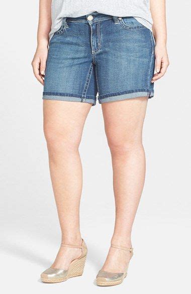 Seven7 Roll Cuff Stretch Denim Shorts Gia Blue Plus Size Nordstrom Womens Plus Size