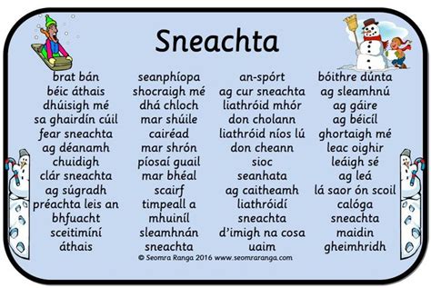 Seomra Ranga The Primary Education Hub Irish Language Irish Words