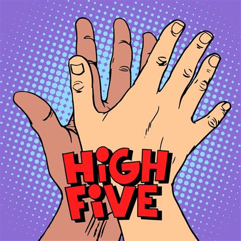 High Five Greeting White Black Hand Illustrations Creative Market
