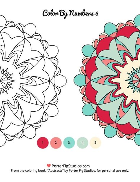 Free Mandala Coloring Page Color By Numbers 6 Mandala Coloring