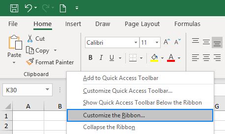Customize Excel Ribbon With Your Own Tabs Groups Or Commands