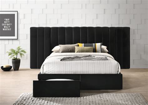 Queen Size Velvet Bed With Storage - Hanaposy