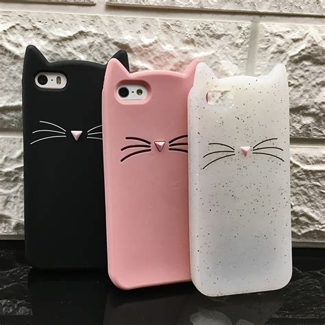 Cute 3d Cat Phone Cases For Iphone 5 5s Se Case Girl Soft Silicone Tpu