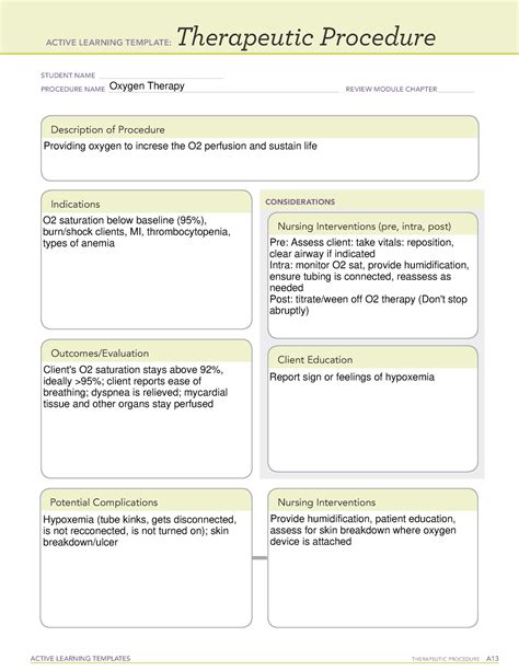 Oxygen Therapy Alt Alt Active Learning Templates Therapeutic