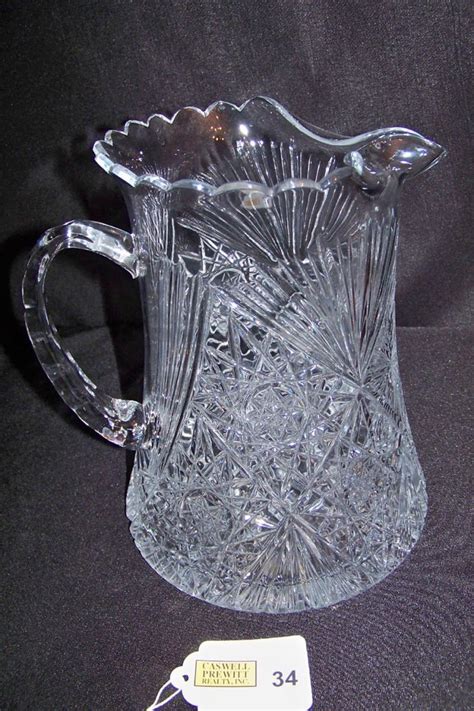 Sold Price Large Near Cut Glass Pitcher Invalid Date Edt