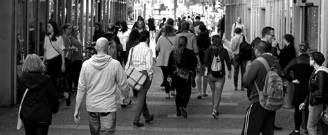 Grayscale Photography of People Walking Near Buildings · Free Stock Photo