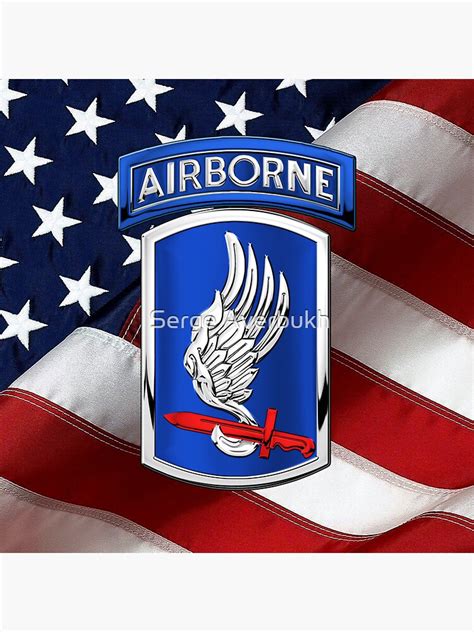 173rd Airborne Brigade Combat Team 173rd Abct Insignia Over Flag
