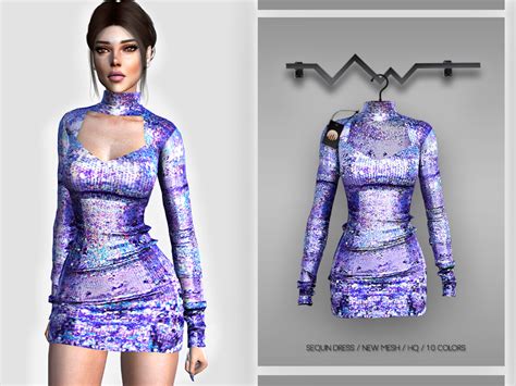 The Sims Resource Sequin Dress Bd391