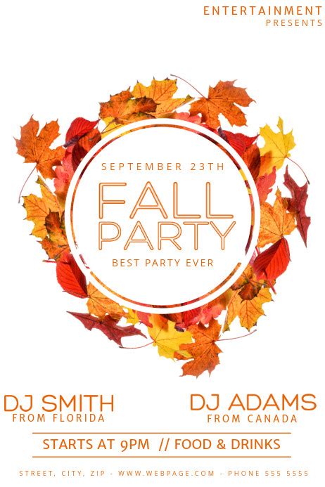Free Fall Event Flyer Templates Williamson