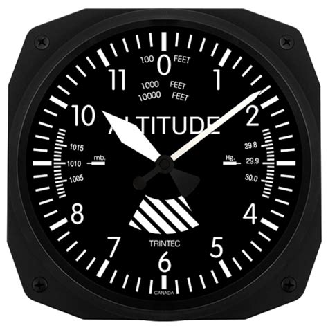 3060 Trintec 10 Aviation Classic Altimeter Instrument Style Wall Clock