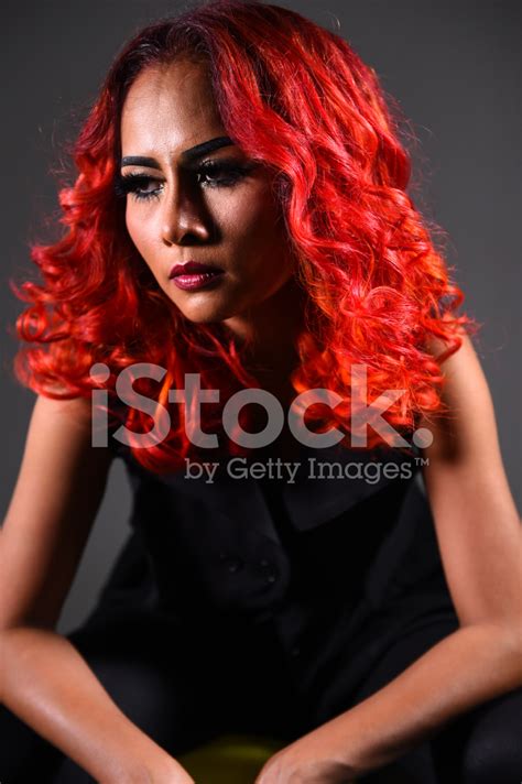 Portrait Of A Beautiful Girl With Dyed Hair Stock Photo Royalty Free