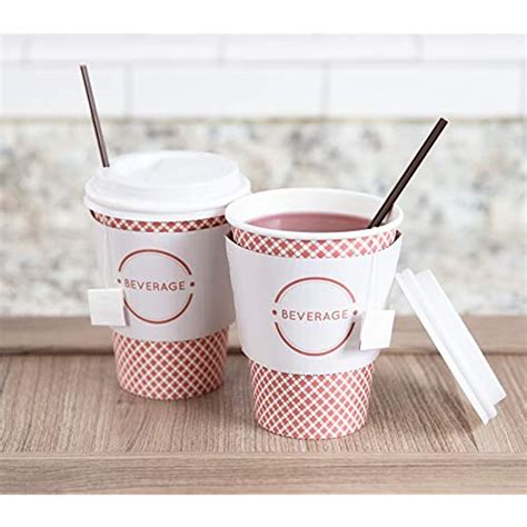 12 Oz. Disposable Paper Coffee Cups With Lids (Set 100) Includes Stir ...