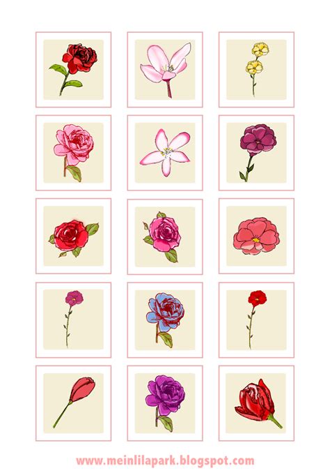 Free Printable Faux Vintage Flower Stickers Blumen Diy